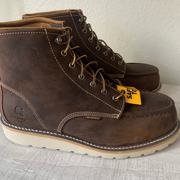 BRAND NEW, NEVER WORN Carhartt Steel Toe Waterproof Wedge Boots main image 7